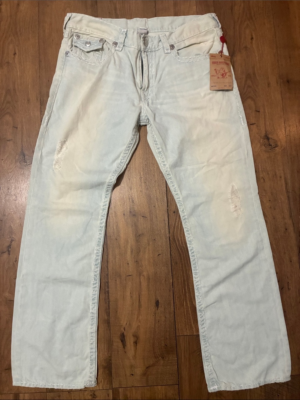 True Religion Men's Light White Straight Jeans size 38